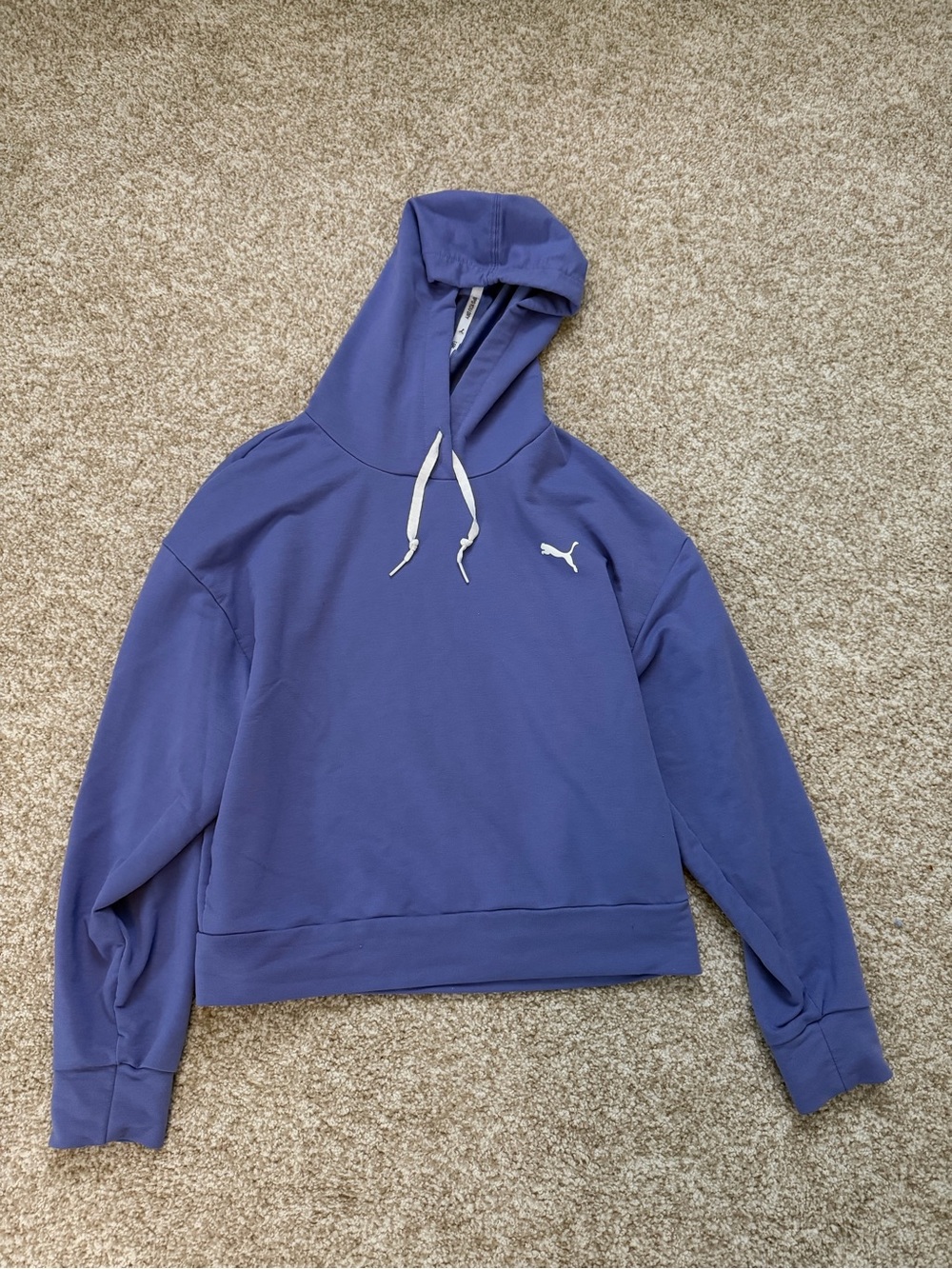 Puma Lavender Women's Hoodie with White Drawstrings